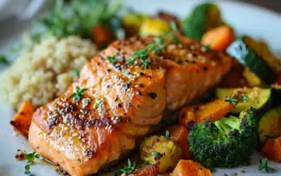 Savor the Health: Delicious Salmon with Roasted Vegetables and Quinoa Recipe